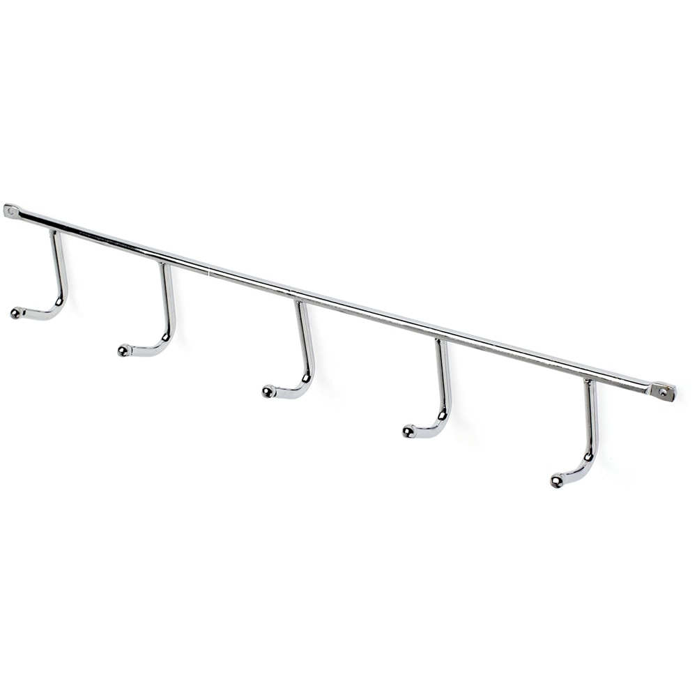 Cuier perete REUNION INDUSTRIAL 7-C1030.5.21, 5 agatatoare, otel, crom lucios