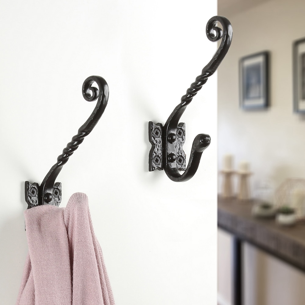 Cuier perete REUNION INDUSTRIAL 7-C521.66, 2 agatatoare, otel, negru