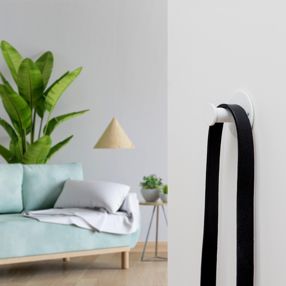 Cuier perete REUNION INDUSTRIAL 7-C8714.17, 1 agatatoare, otel, alb mat