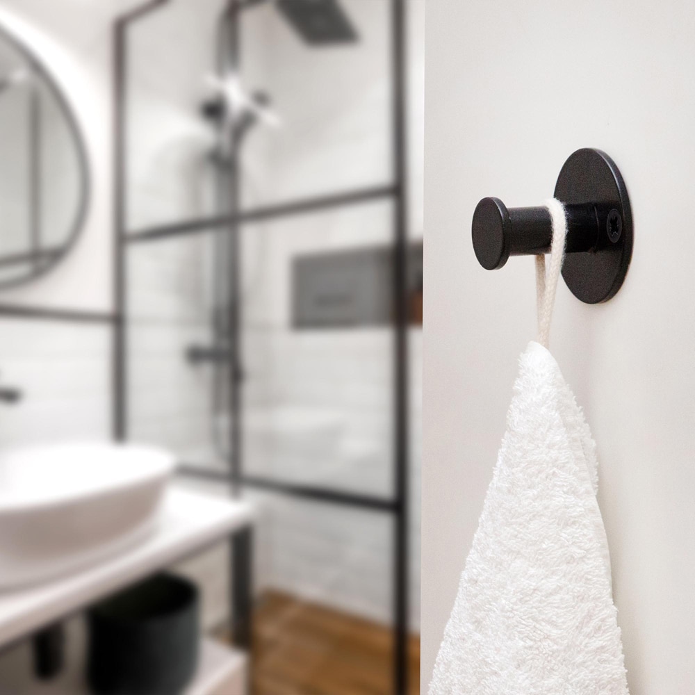 Cuier perete REUNION INDUSTRIAL 7-C8714.18, 1 agatatoare, otel, negru mat