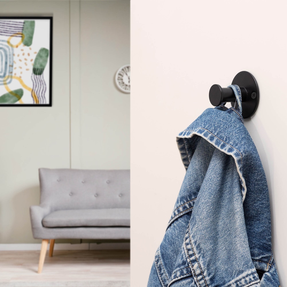 Cuier perete REUNION INDUSTRIAL 7-C8714.18, 1 agatatoare, otel, negru mat