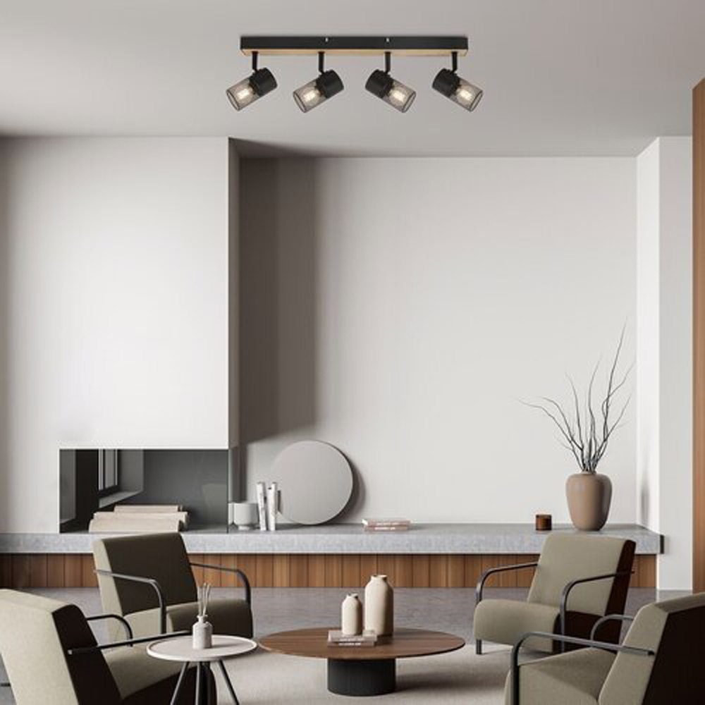 Plafoniera RABALUX Metta, E14, 4x40W, IP20, negru