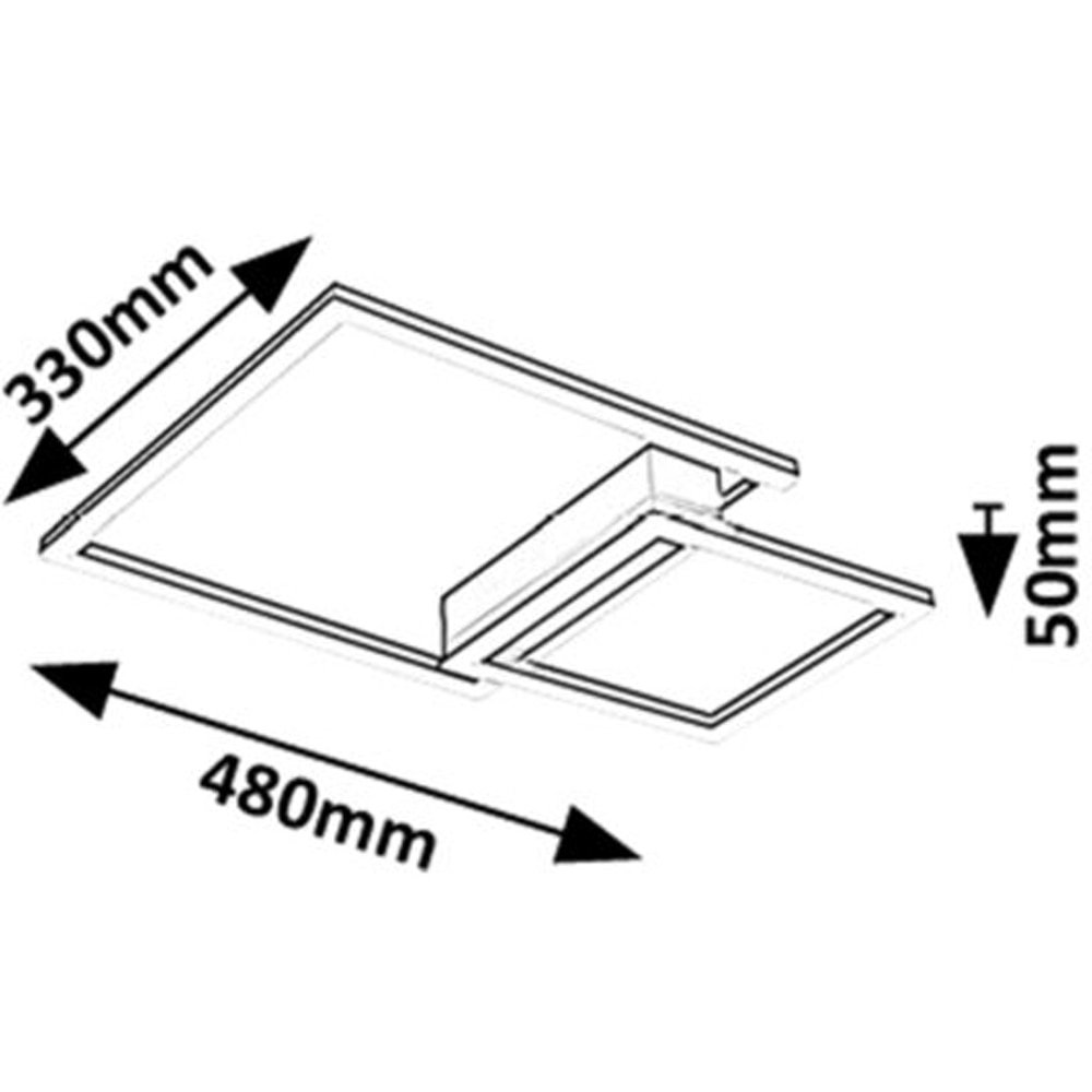 Plafoniera RABALUX Heleth, 24W, 1530lm, 3000K, IP20, negru