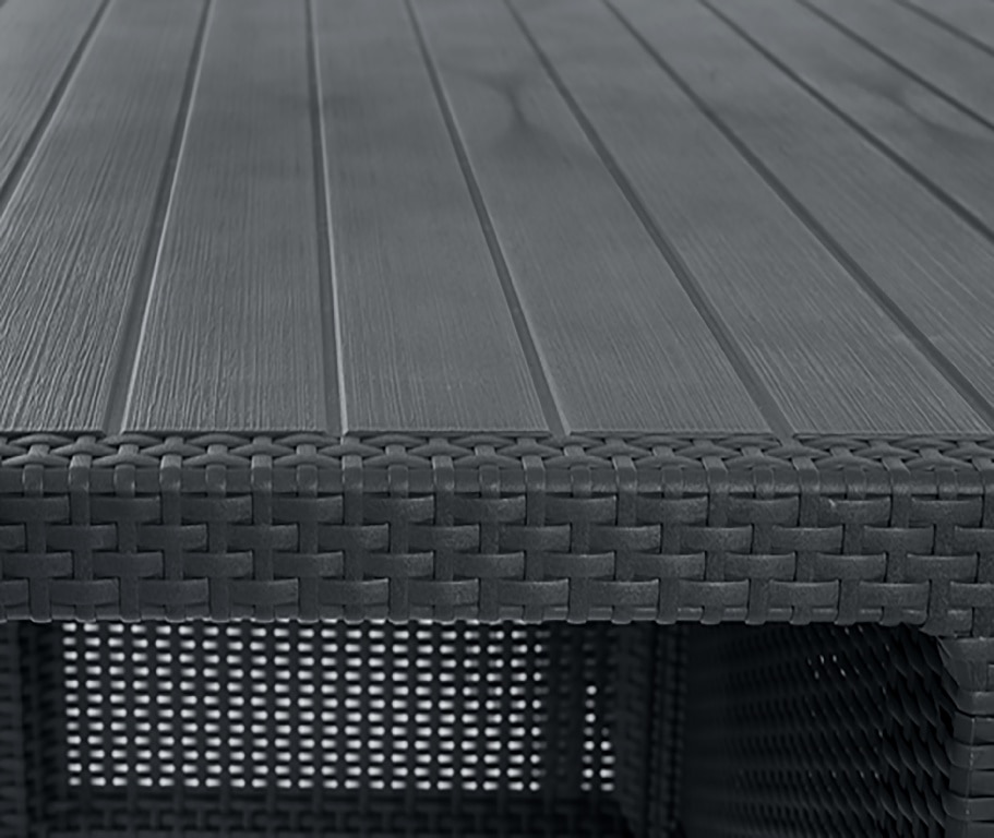 Set mobilier gradina, gri, ratan, 9 persoane, 9 piese, masa + 4 fotolii + 4 tabureti, include perne • Columbia 