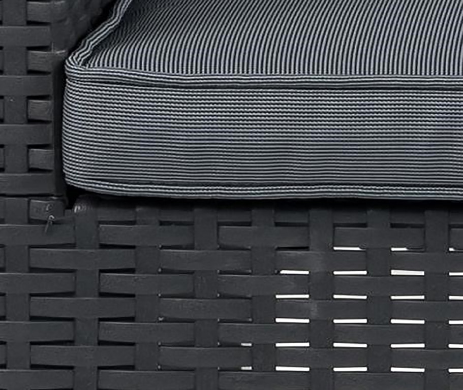 Set mobilier gradina, gri, ratan, 9 persoane, 9 piese, masa + 4 fotolii + 4 tabureti, include perne • Columbia 