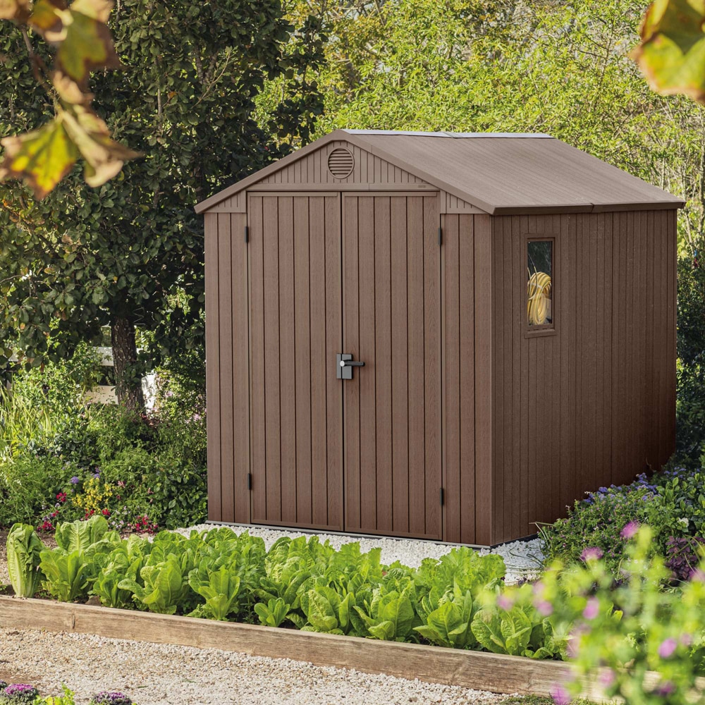 Casuta de gradina KETER Darwin 6x8, plastic, 190 x 244 x 221 cm, maro