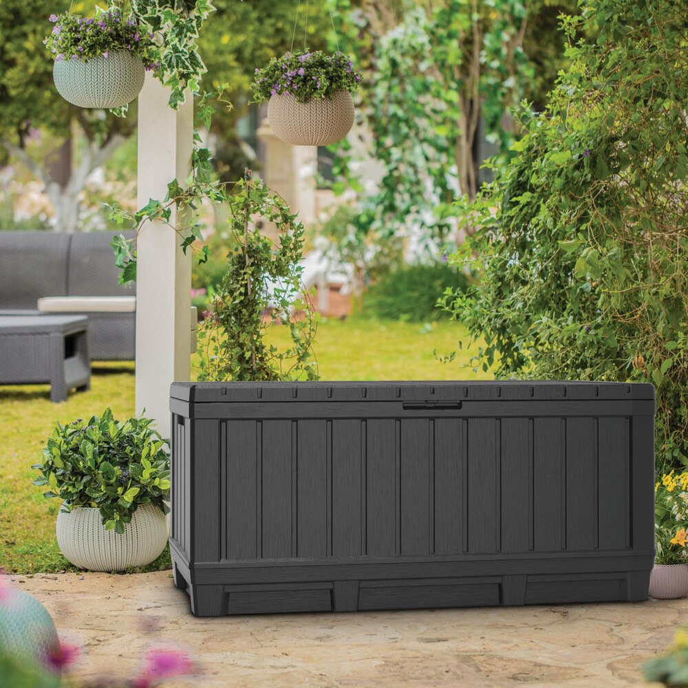 Lada depozitare KETER Kentwood 350 L, polipropilena, 128 x 53.6 x 59 cm, gri antracit