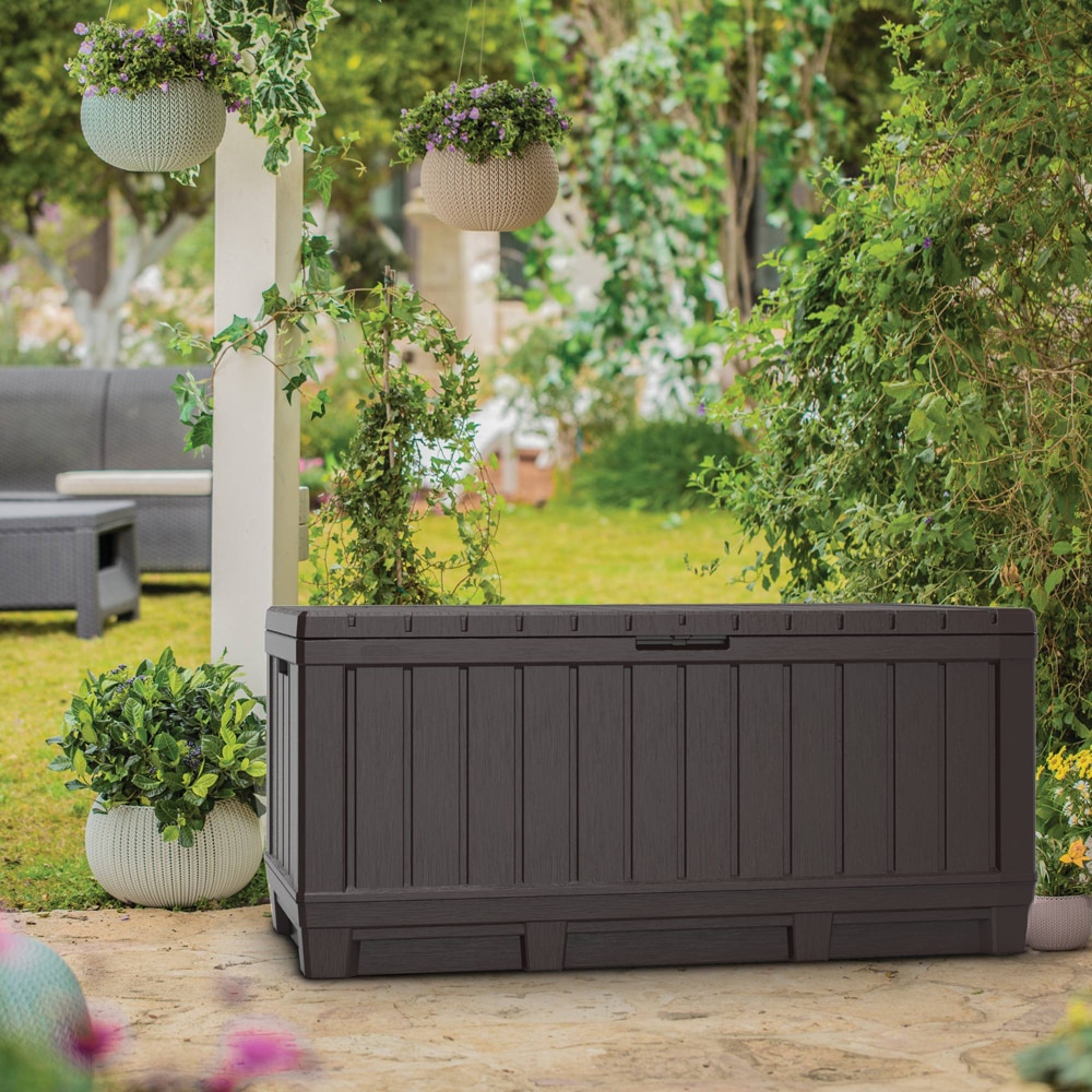 Lada depozitare KETER Kentwood 350 L, polipropilena, 128 x 53.6 x 59 cm, maro