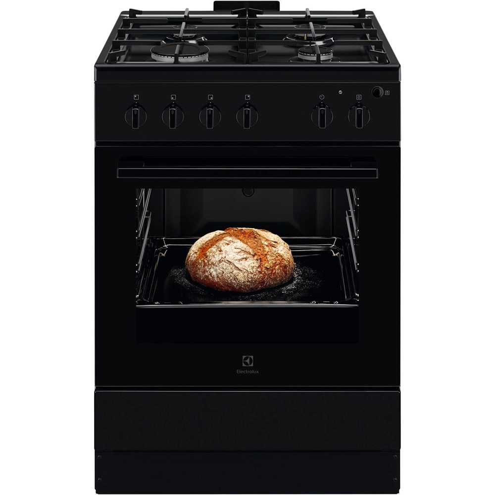 Aragaz ELECTROLUX LKG604013K, 4 arzatoare, Gaz, L 60 cm, Grill, Rotisor, negru