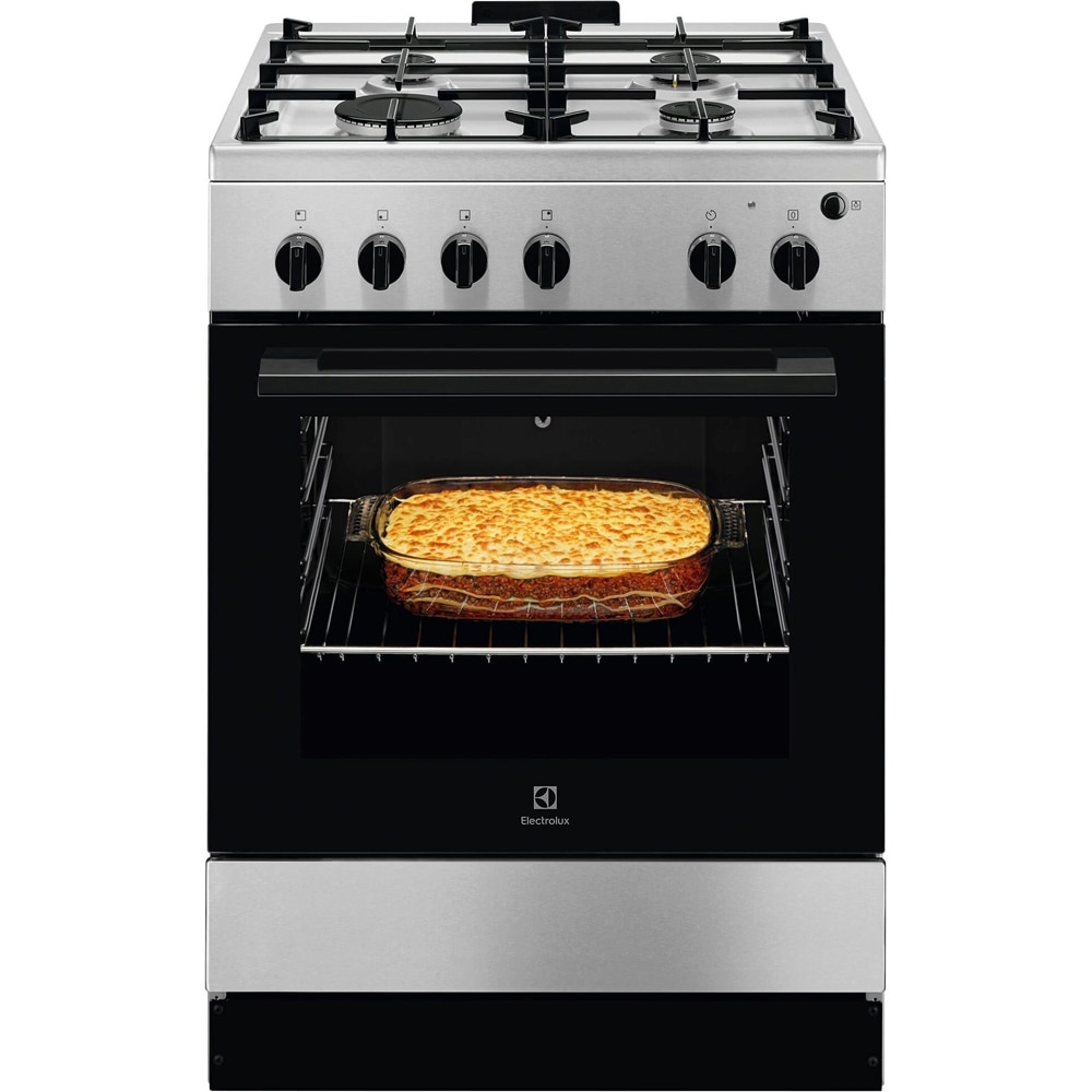 Aragaz ELECTROLUX LKG604013X, 4 arzatoare, Gaz, L 60 cm, Grill, Rotisor, inox