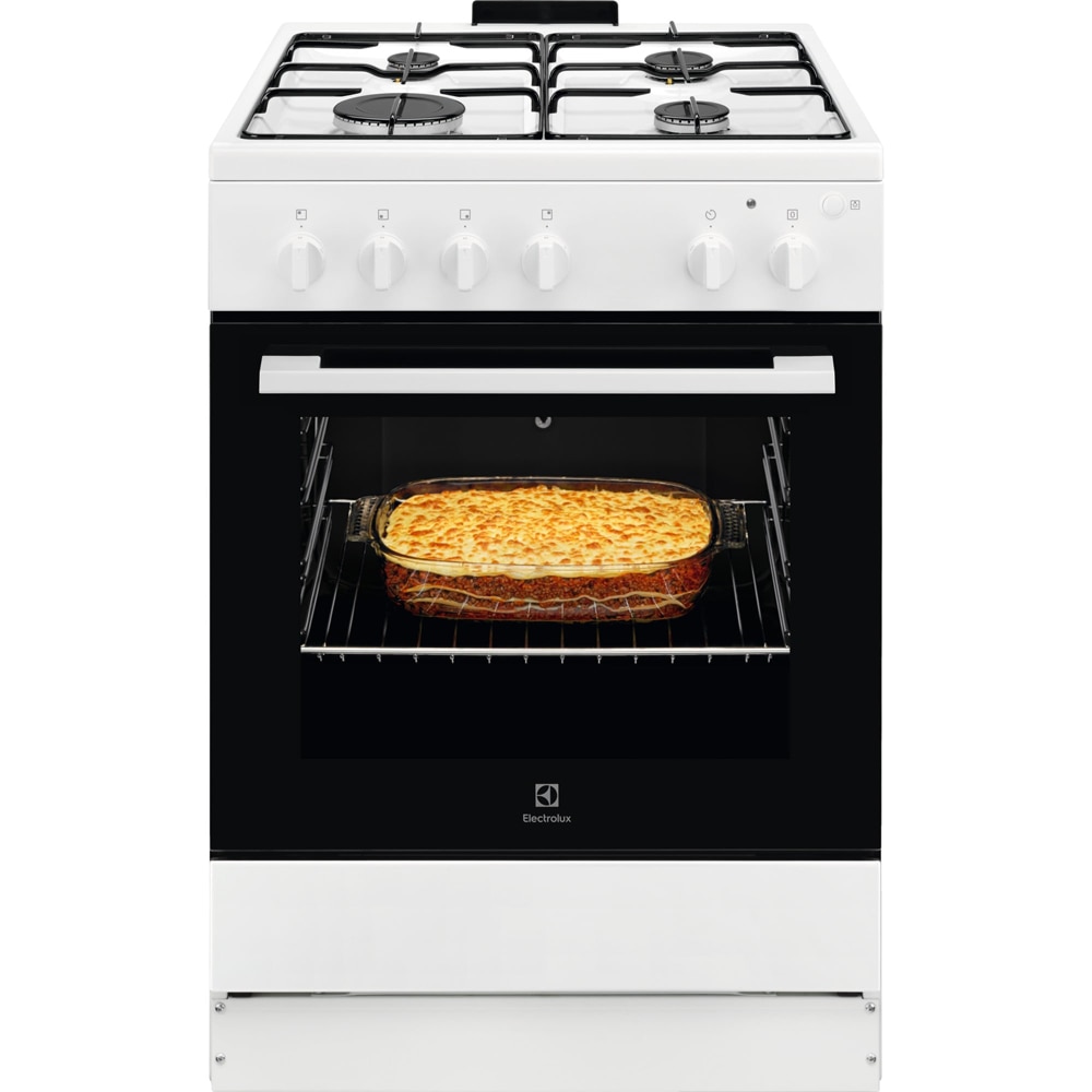 Aragaz ELECTROLUX LKG604012W, 4 arzatoare, Gaz, L 60 cm, Grill, Rotisor, alb