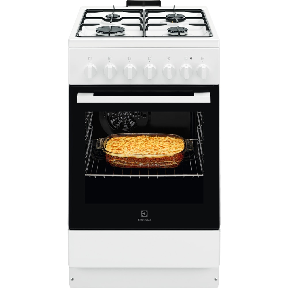 Aragaz ELECTROLUX LKK520032W, 4 arzatoare, Gaz + Electric, L 50 cm, Grill, alb