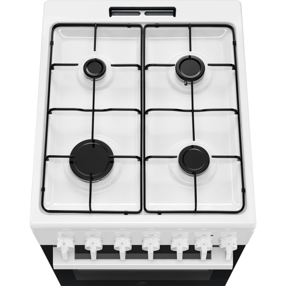 Aragaz ELECTROLUX LKK520032W, 4 arzatoare, Gaz + Electric, L 50 cm, Grill, alb