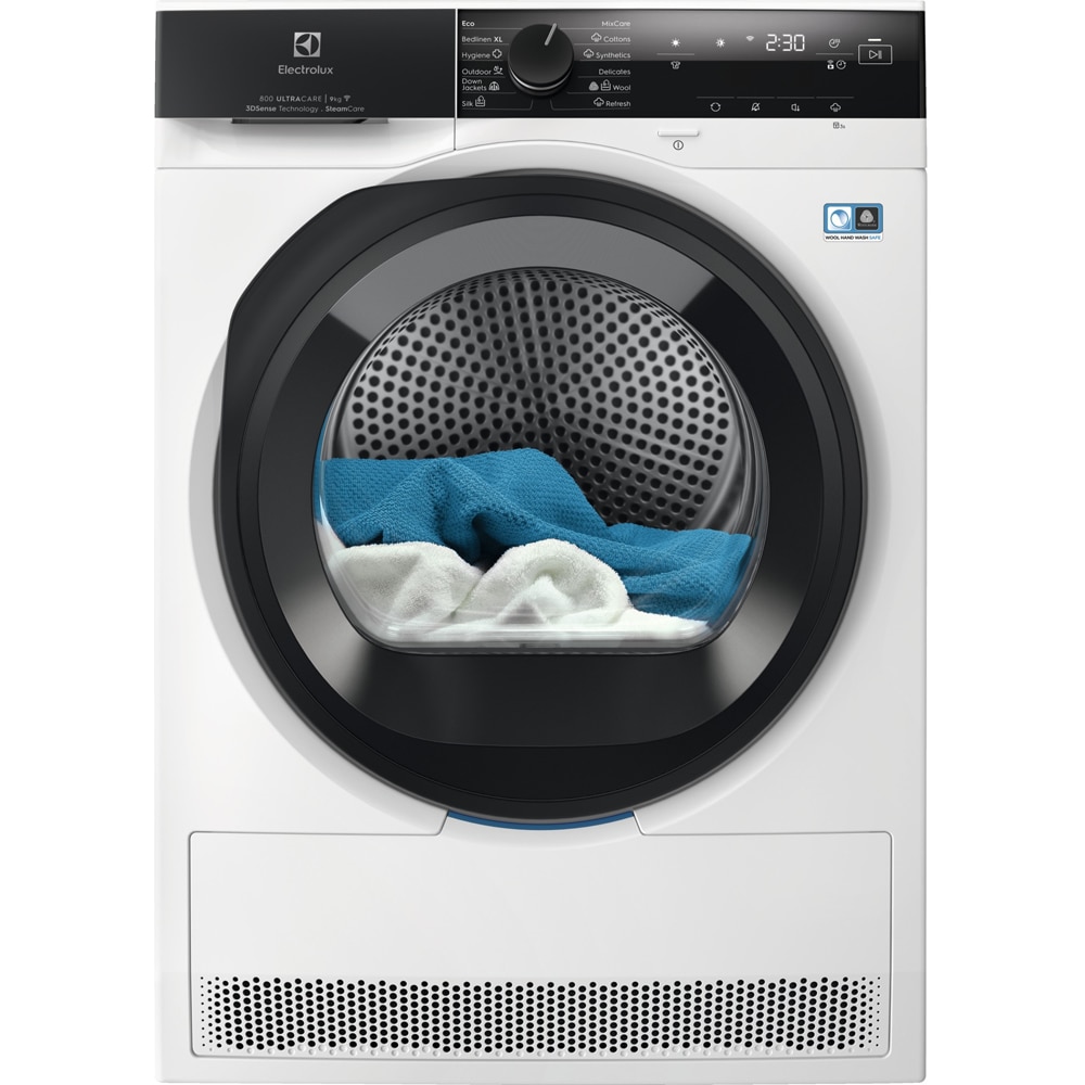 Uscator de rufe ELECTROLUX EW8D495MC, Pompa de caldura, 9 kg, 12 programe, Clasa C, alb