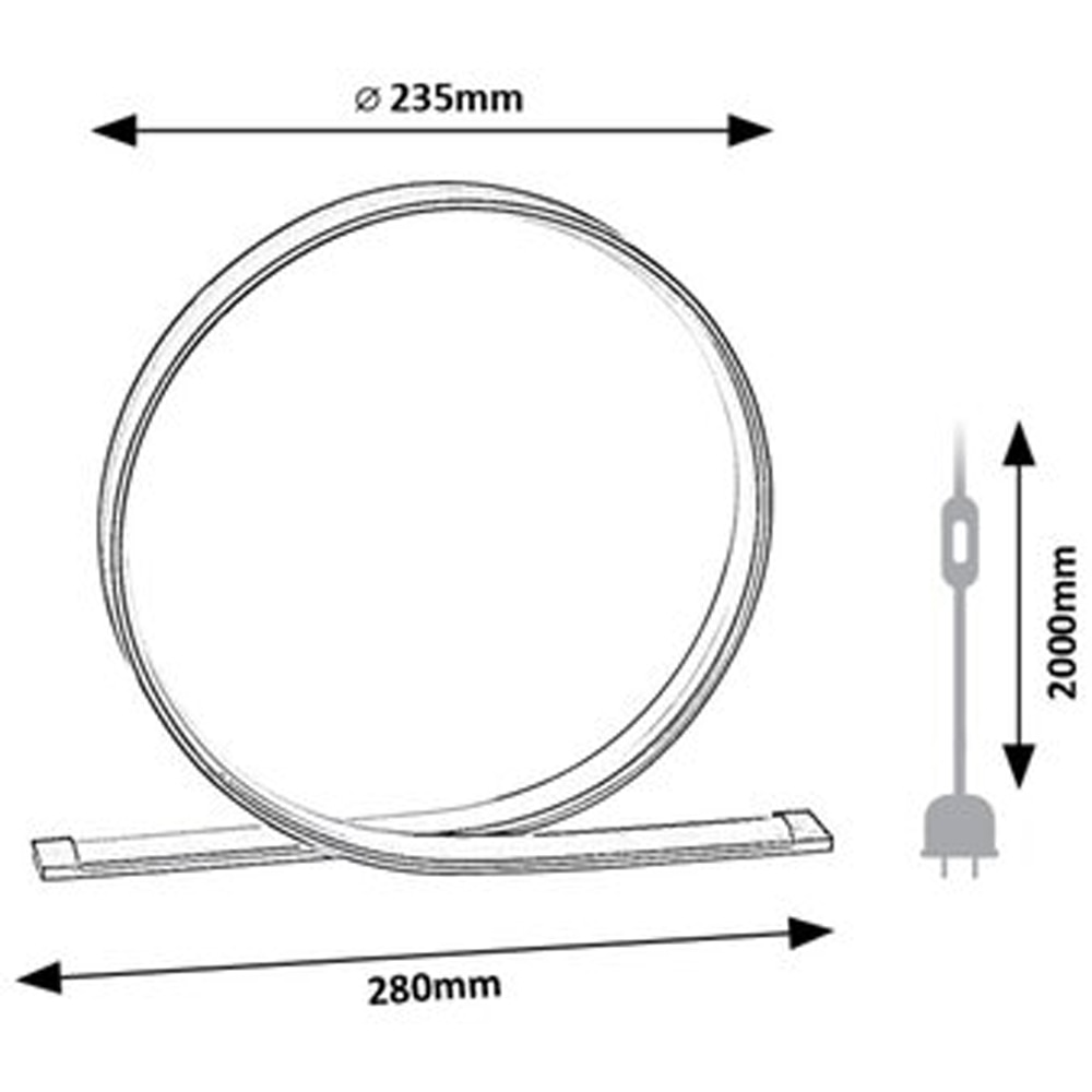 Veioza RABALUX Azula Q, 5W, 460lm, 4000K, IP20, negru