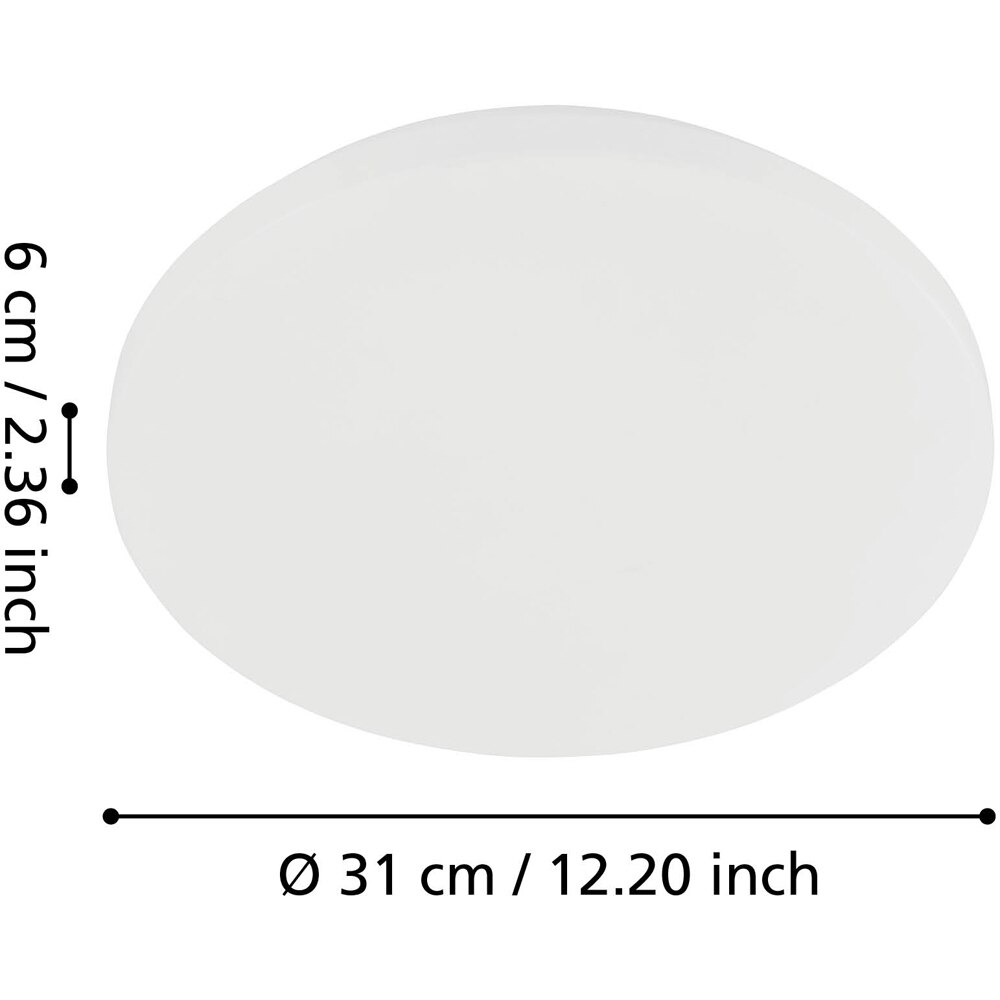 Plafoniera LED EGLO 75502, 15W, 1800lm, lumina calda, IP20, alb