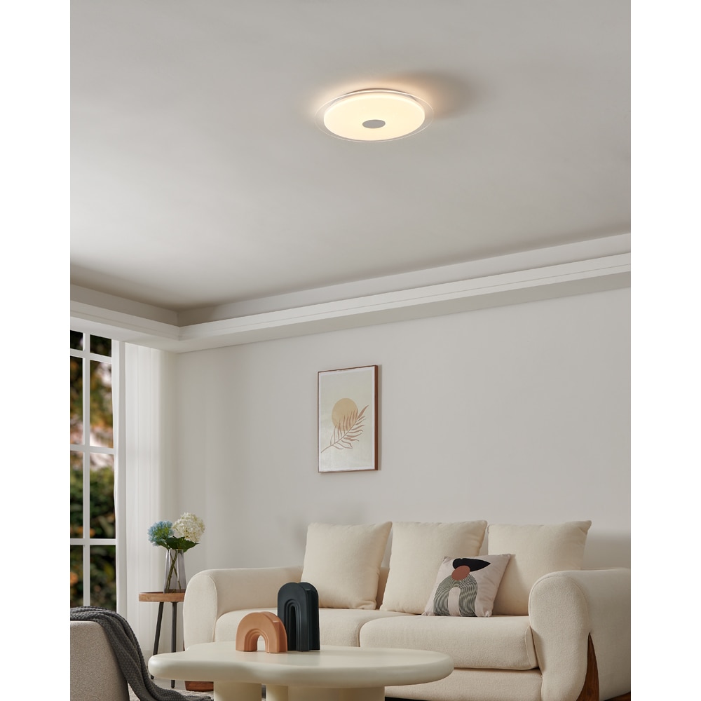 Plafoniera LED EGLO 75534, 18.8W, 2500lm, lumina calda, IP20, alb, crom