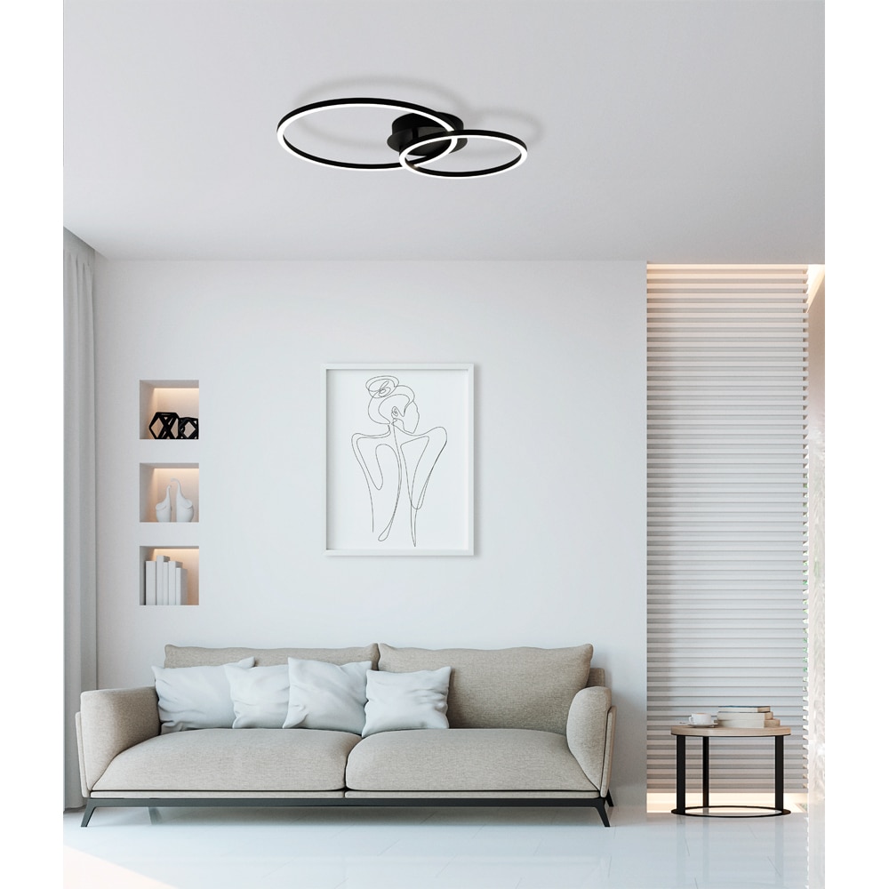 Plafoniera LED EGLO 75554, 1 x 12 ; 1 x 10W, 1600lm, lumina calda, IP20, alb