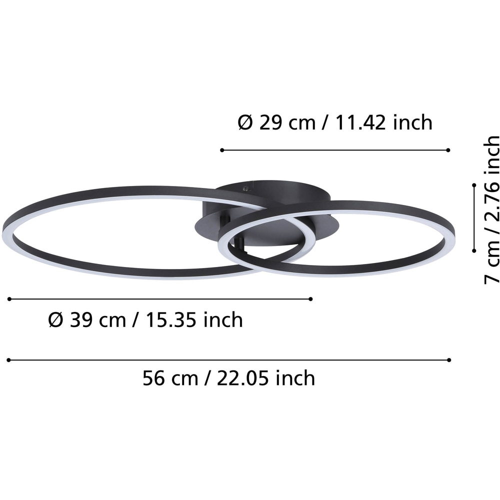 Plafoniera LED EGLO 75554, 1 x 12 ; 1 x 10W, 1600lm, lumina calda, IP20, alb