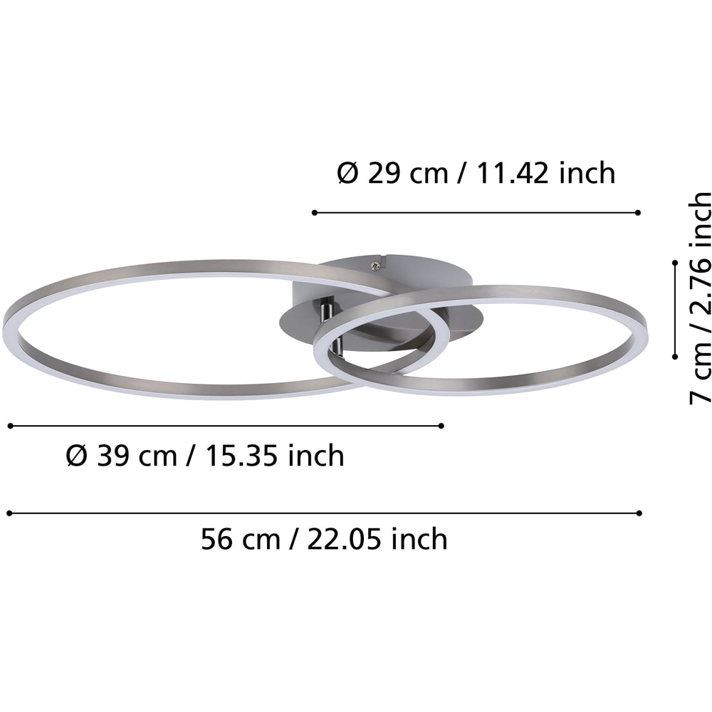 Plafoniera LED EGLO 75555, 6 x 2 ; 6 x 1.6W, 1620lm, lumina variabila, IP20, alb