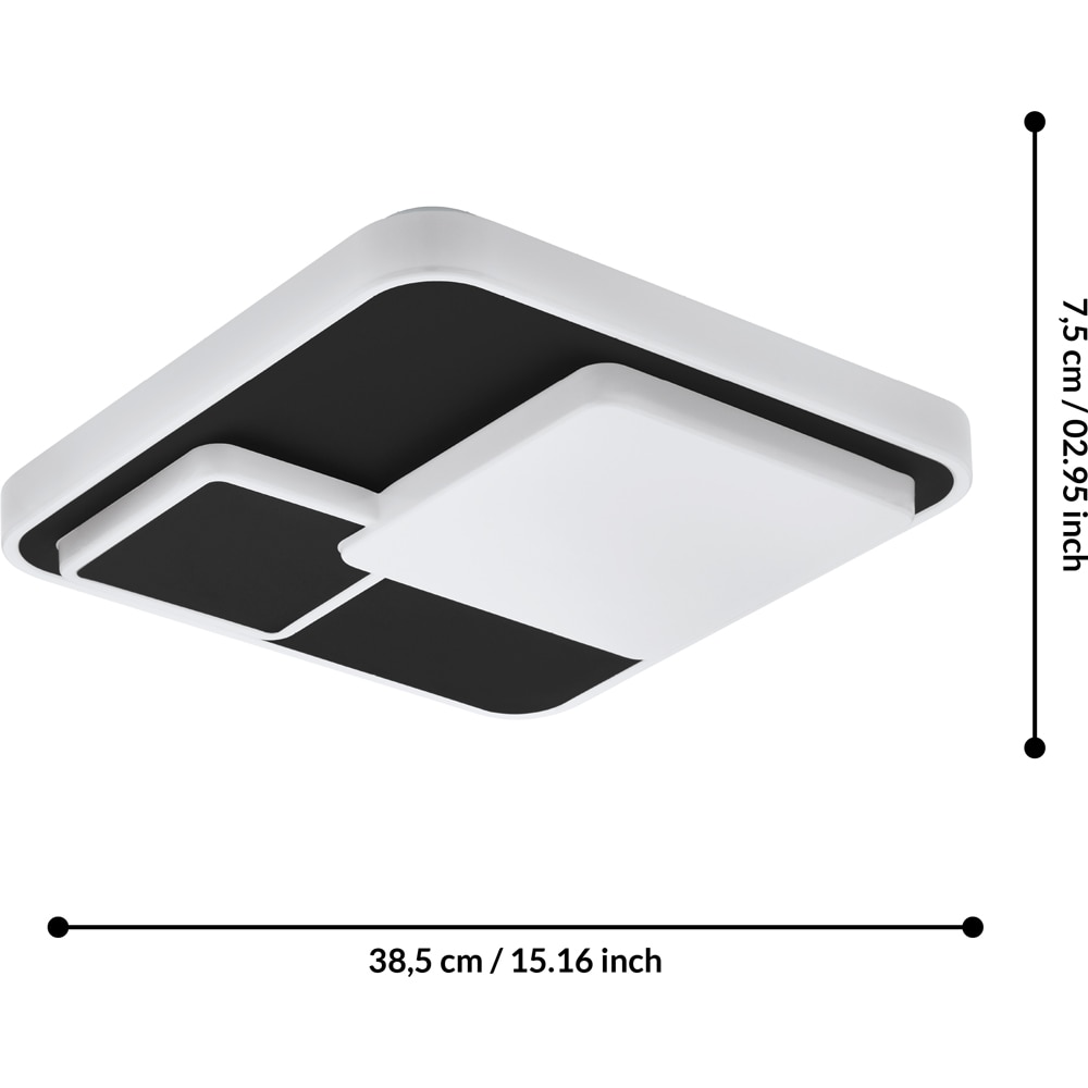 Plafoniera EGLO Lepreso, LED, 19.5W, 2300lm, negru