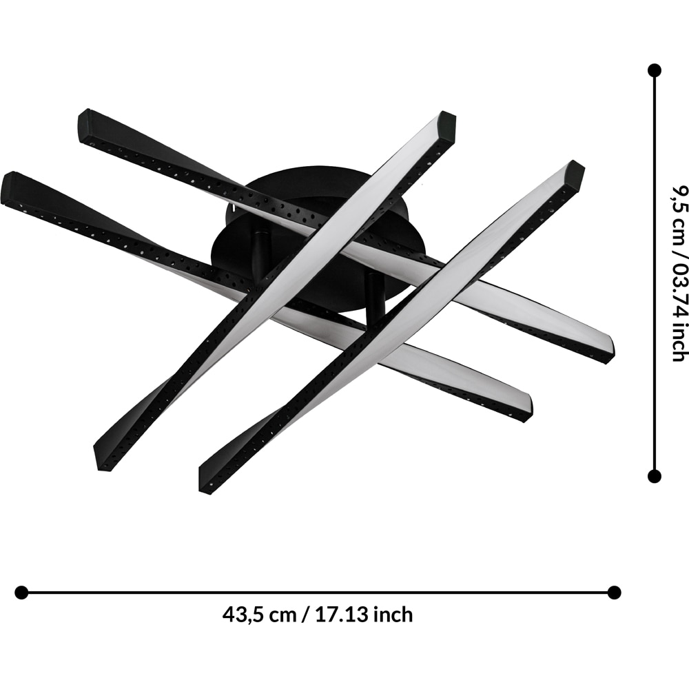 Plafoniera EGLO Adeje, LED, 19W, 2600lm, 3000K, negru