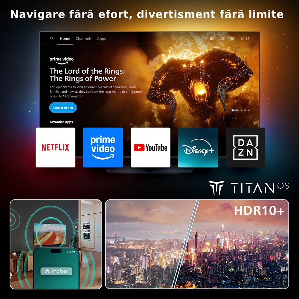 Televizor QLED Smart PHILIPS 75PUS7810, Ultra HD 4K, HDR10+, 189cm