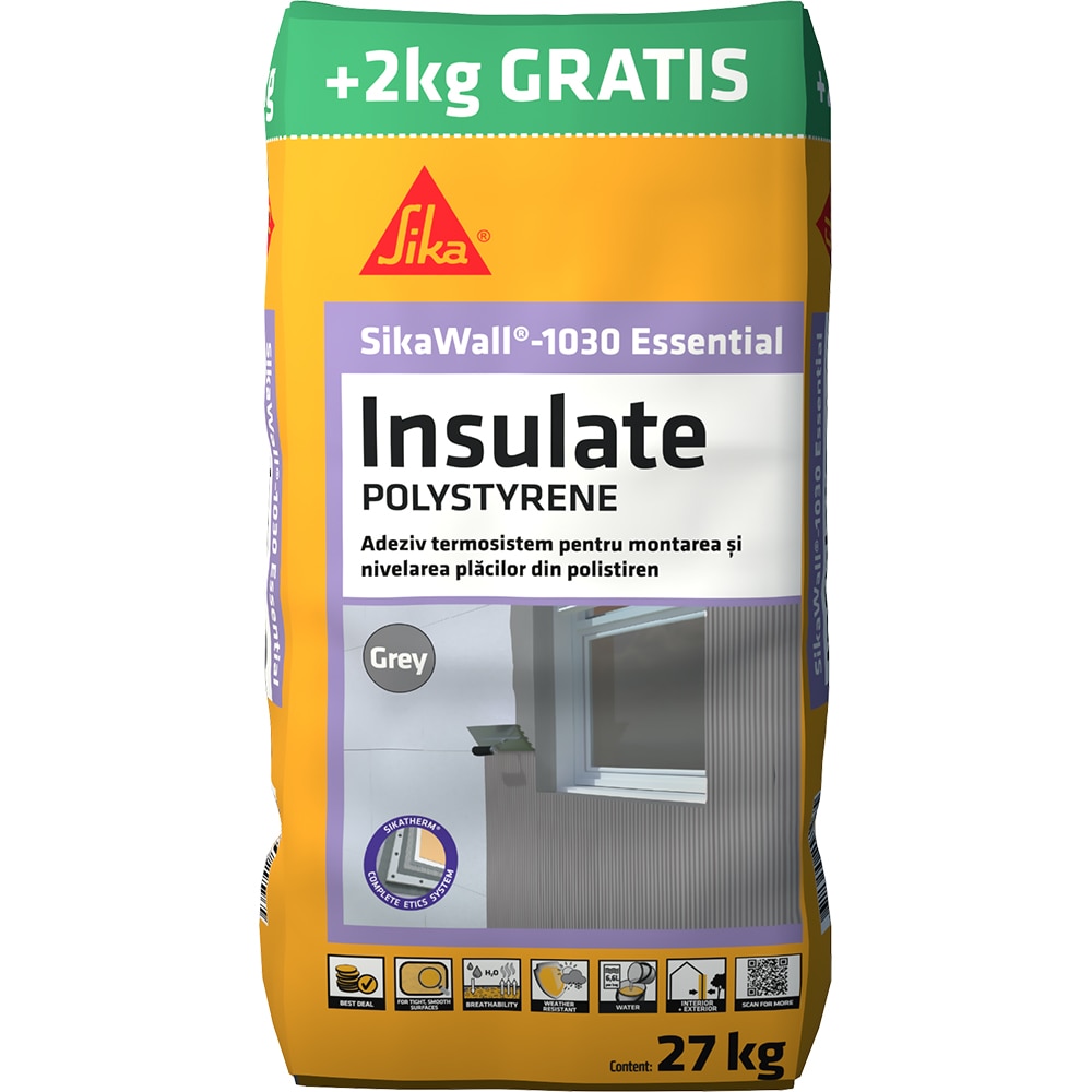 Adeziv polistiren Sika SikaWall-1030 Essential, 25 + 2 Kg