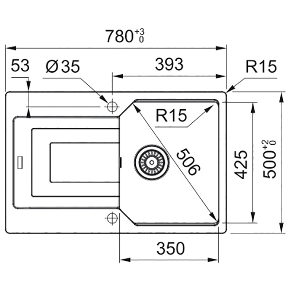 Chiuveta bucatarie FRANKE Urban UBG 611-78, 1 cuva, picurator reversibil, compozit granit, negru