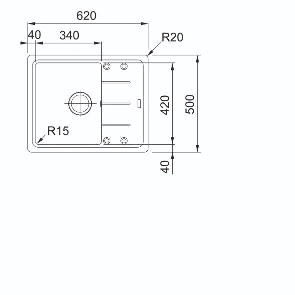 Set chiuveta si baterie, gri antracit, 60 x 50 cm  Franke