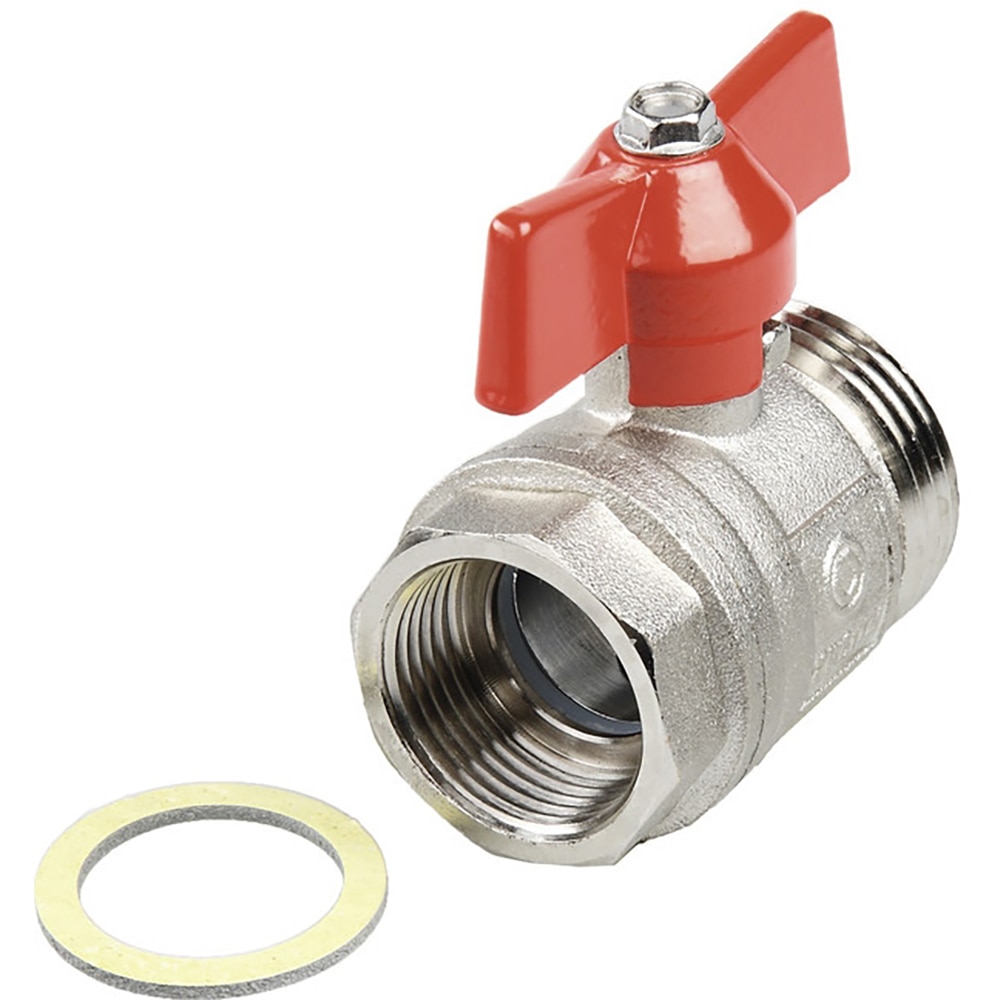 Robinet de izolare cu bila TECEFLOOR SLQ, 1", rosu