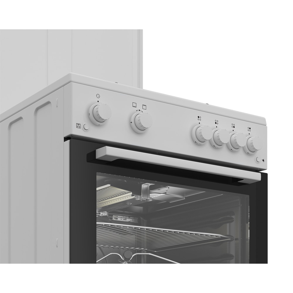 Aragaz ARCTIC ABGM6611DTTL, 4 arzatoare, Gaz, L 60 cm, Grill, Rotisor, alb