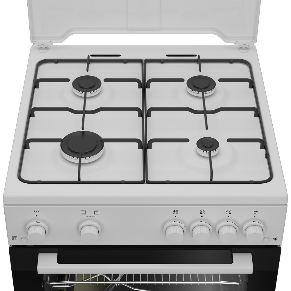 Aragaz ARCTIC ABGM6611DTTL, 4 arzatoare, Gaz, L 60 cm, Grill, Rotisor, alb