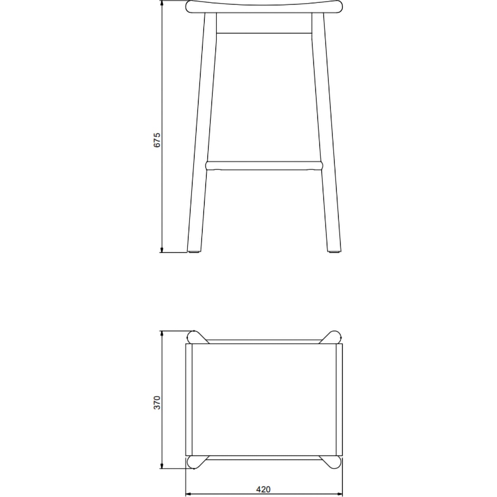 Scaun bar GOODHOME Karo, 42 x 37 x 67.5 cm, negru
