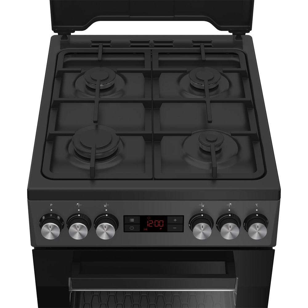 Aragaz BEKO FSM52330DAON, 4 arzatoare, Gaz + Electric, L 50 cm, Grill, antracit