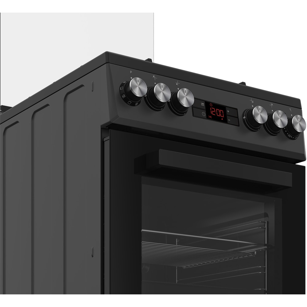 Aragaz BEKO FSM52330NAO, 4 arzatoare, Gaz + Electric, L 50 cm, Grill, antracit