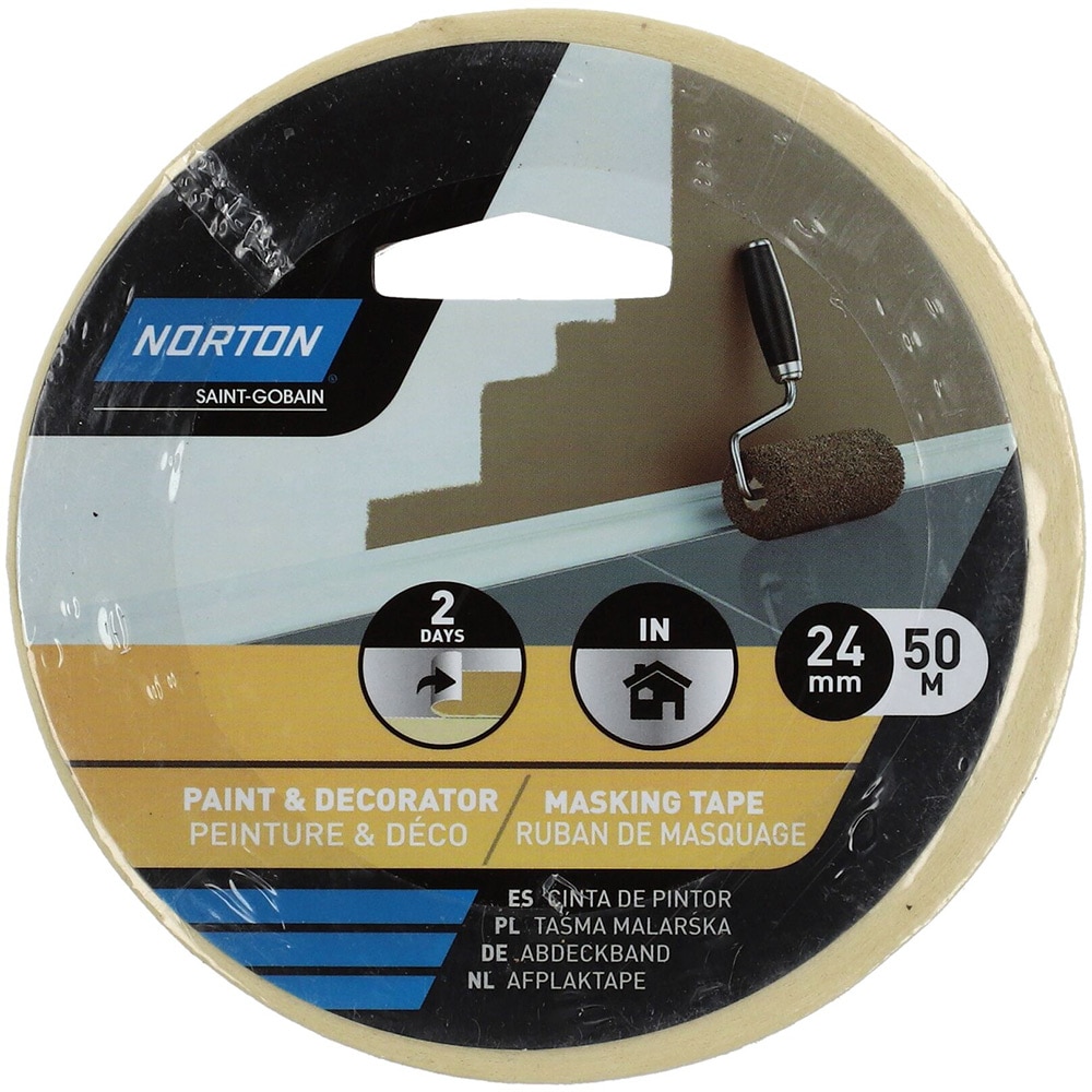 Banda mascare NORTON, 24 mm x 50 m, hartie, galben