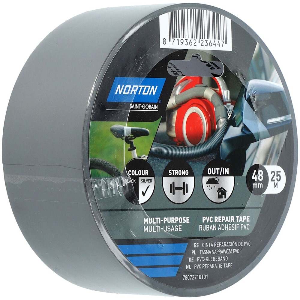 Banda NORTON, 48 mm x 30 m, PVC, gri inchis