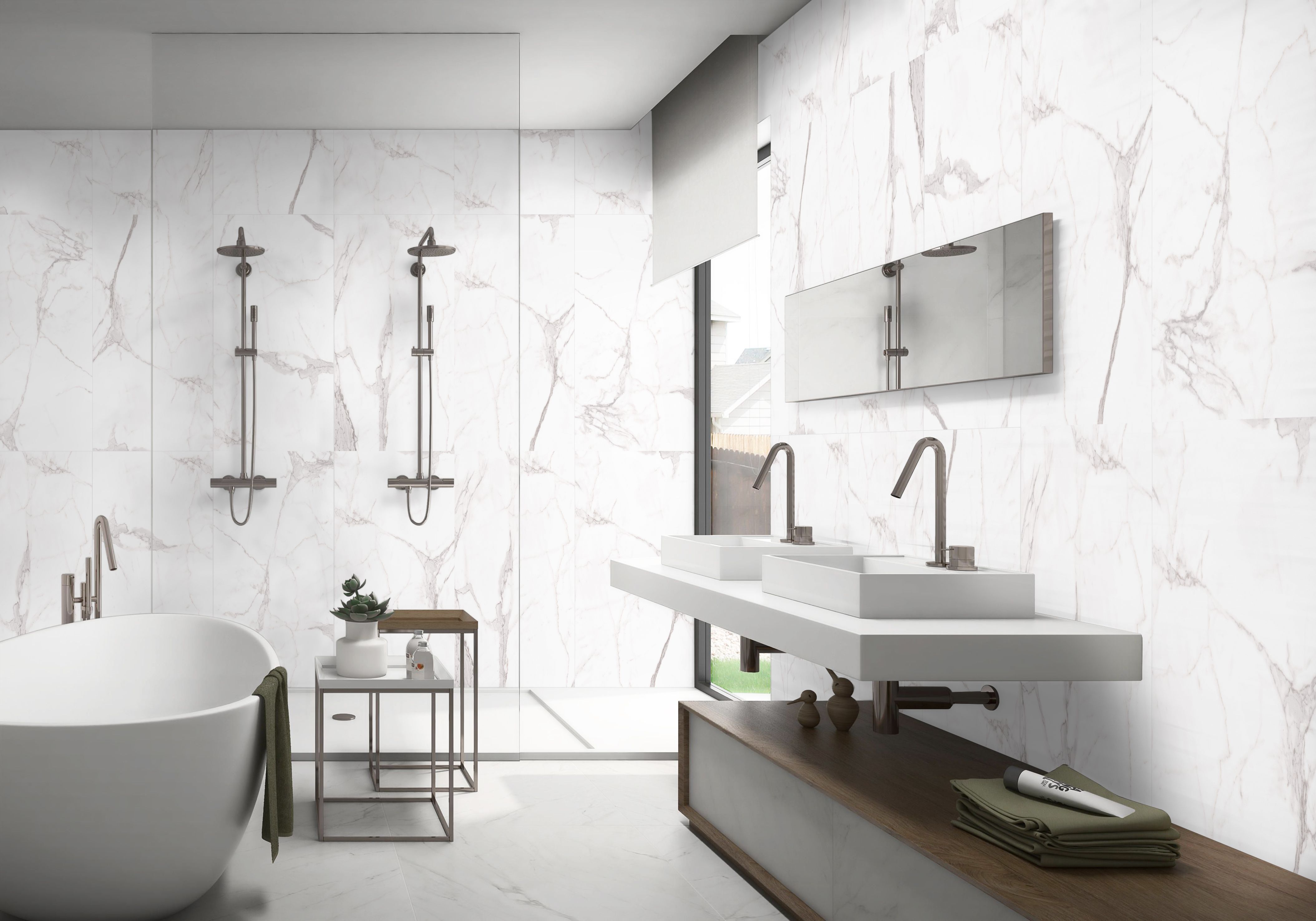 Gresie interior Art Ceramic, alb si gri, 120 x 60 cm, 1.44 mp/cutie