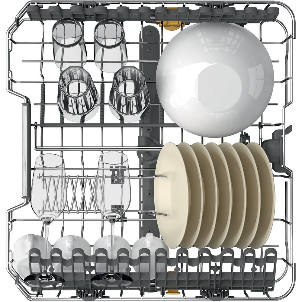 Masina de spalat vase incorporabila WHIRLPOOL W7I HT40 T, MaxiSpace, 6th Sense, 15 seturi, 8 programe, 60 cm, Clasa C, panou comanda negru