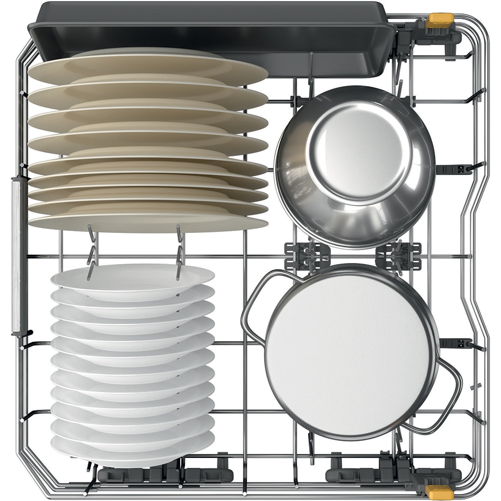 Masina de spalat vase incorporabila WHIRLPOOL W7I HT58 T, MaxiSpace, 6th Sense, 15 seturi, 8 programe, 60 cm, Clasa B, panou comanda negru