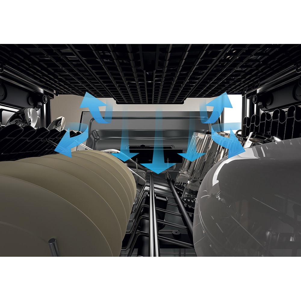 Masina de spalat vase incorporabila WHIRLPOOL W7I HT58 T, MaxiSpace, 6th Sense, 15 seturi, 8 programe, 60 cm, Clasa B, panou comanda negru