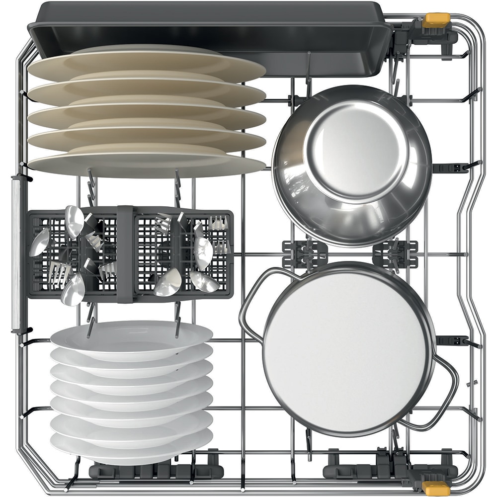 Masina de spalat vase incorporabila WHIRLPOOL W8I HT58 TS, MaxiSpace, 6th Sense, 14 seturi, 8 programe, 60 cm, Clasa B, panou comanda negru