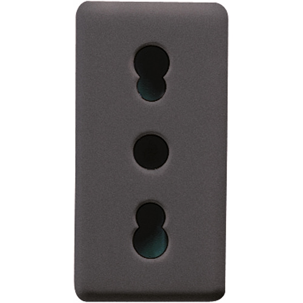 Priza standard italiana Gewiss System GW21203, 10A, 250V, 5 bucati, negru