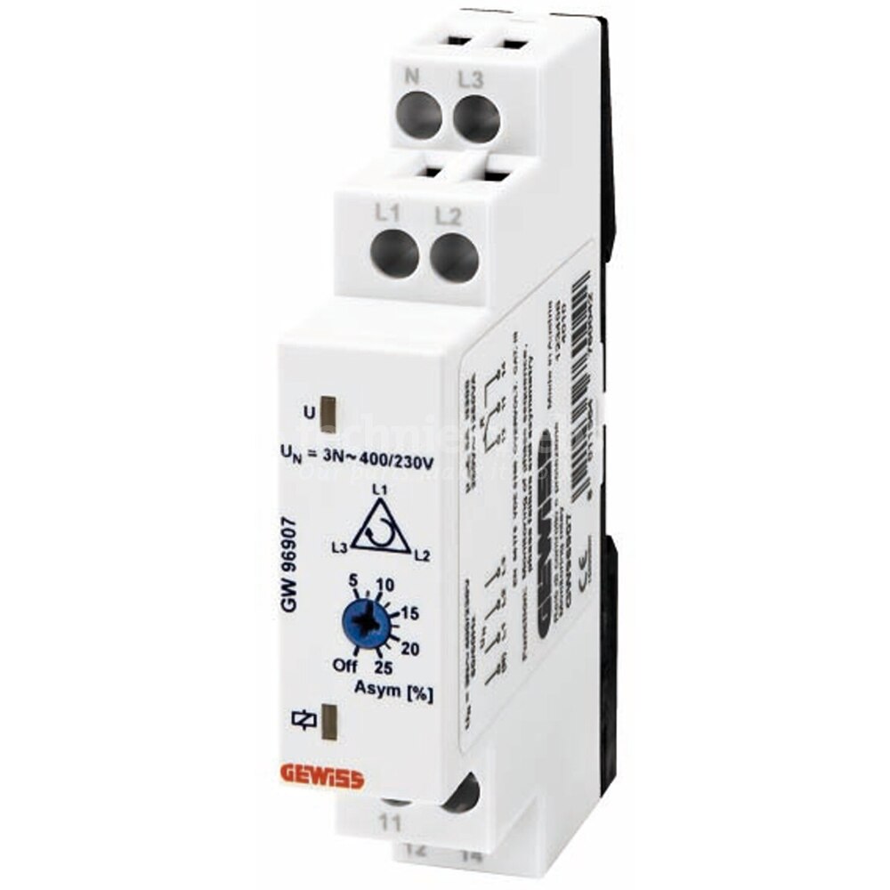 Releu supraveghere faze GEWISS GW96907, 4P, 400V, alb
