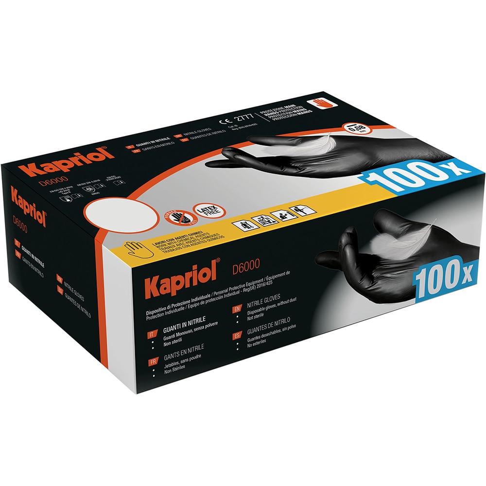Manusi de protectie KAPRIOL 27769, marimea XL, 100 bucati, negru