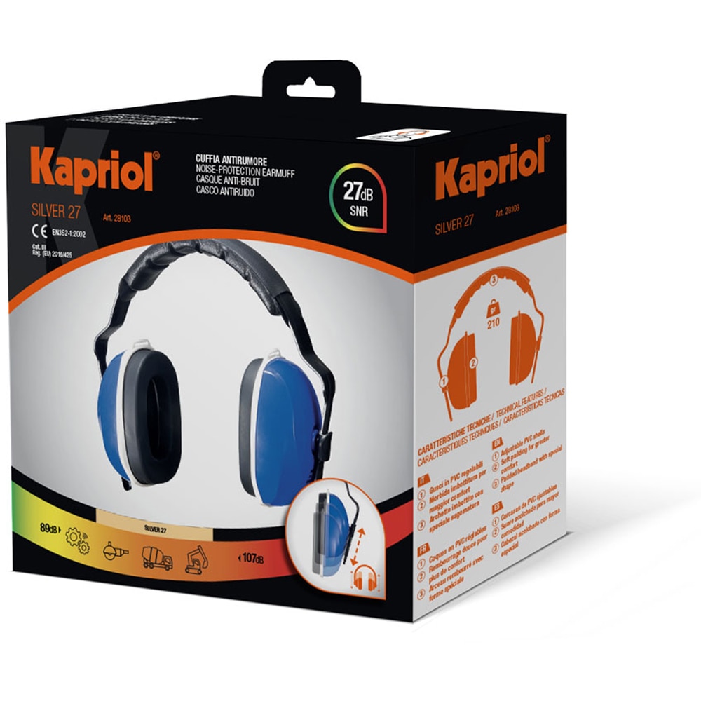 Casti externe de protectie KAPRIOL Silver 27, atenuarea ridicata a zgomotului, albastru