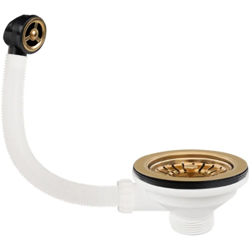 Ventil chiuveta bucatarie cu preaplin, auriu