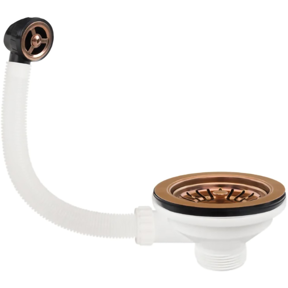 Ventil chiuveta bucatarie cu preaplin, cupru