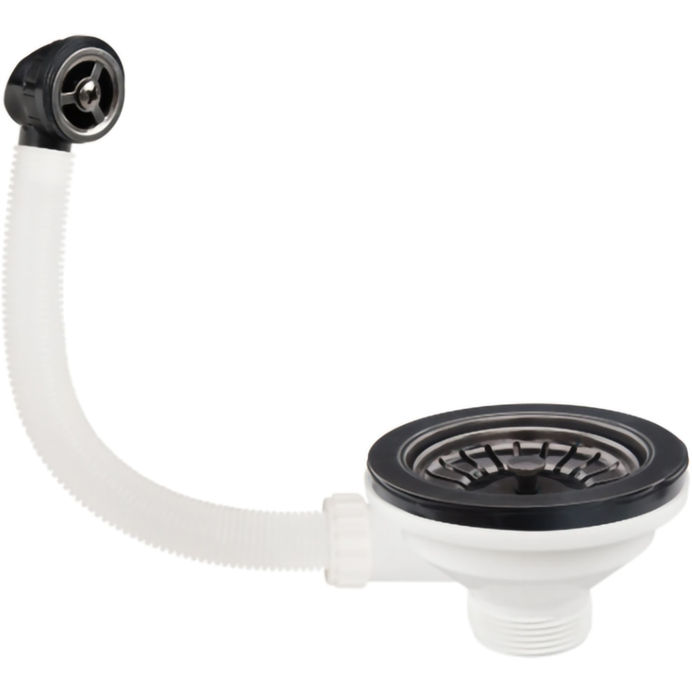 Ventil chiuveta bucatarie cu preaplin, negru mat